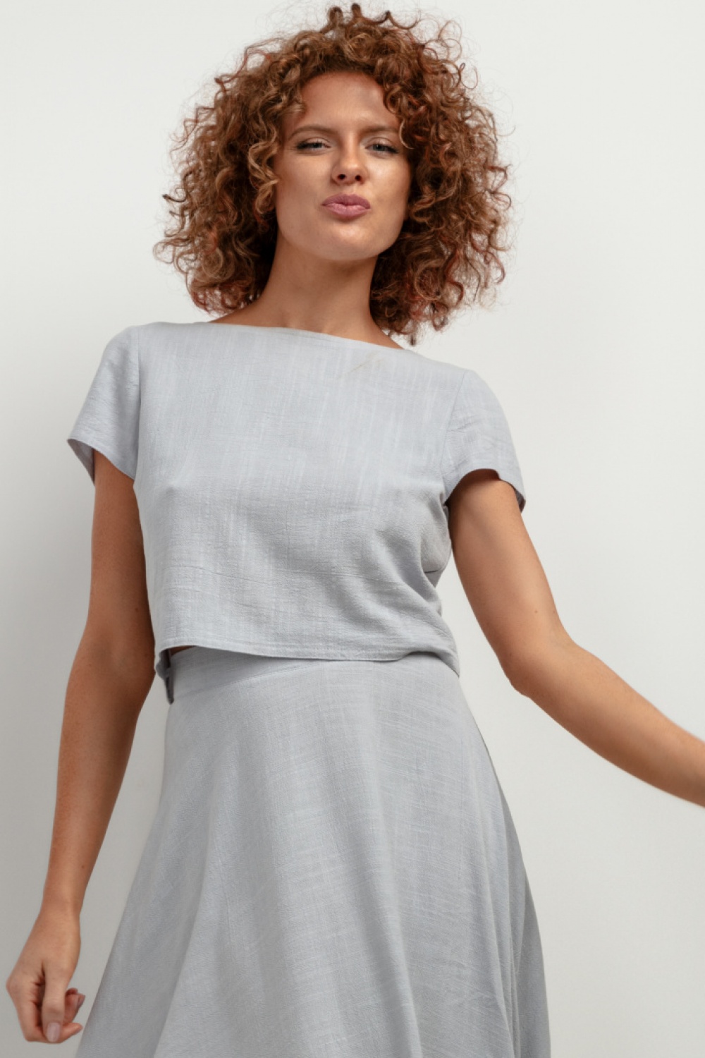 Bluzka Model T401 Grey Melange - Tessita - obrazek 2