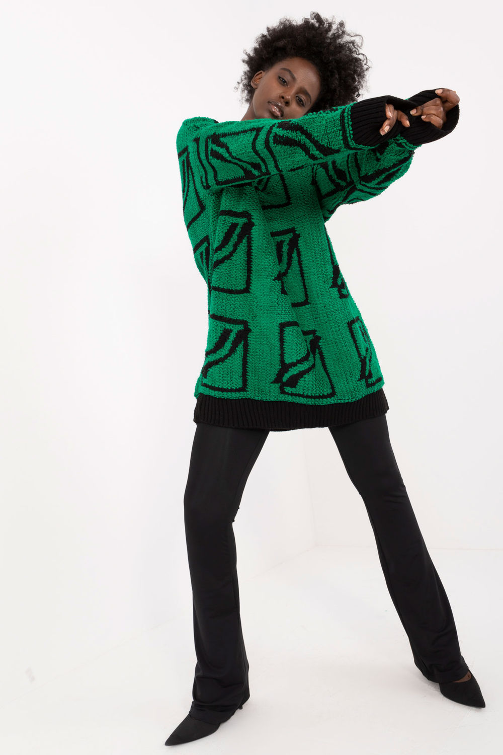Sweter Damski Model BA-SW-0277.02 Green - Badu - obrazek 2