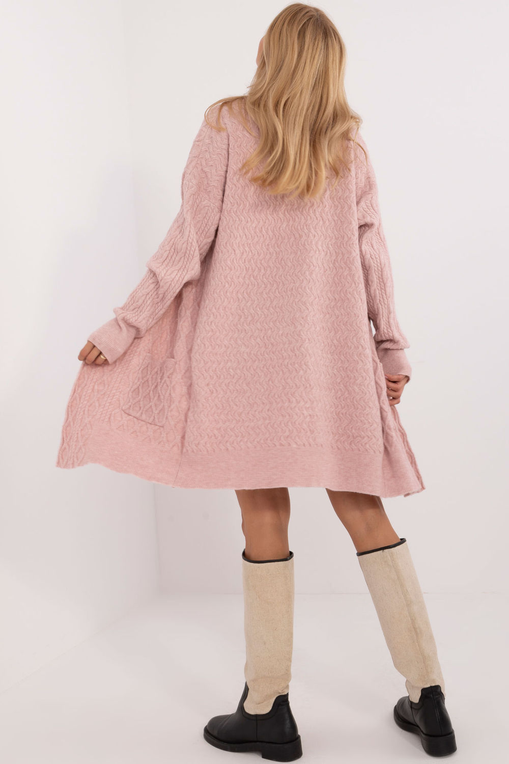 Sweter Kardigan Model AT-SW-2366.61 Light Pink - AT - obrazek 3