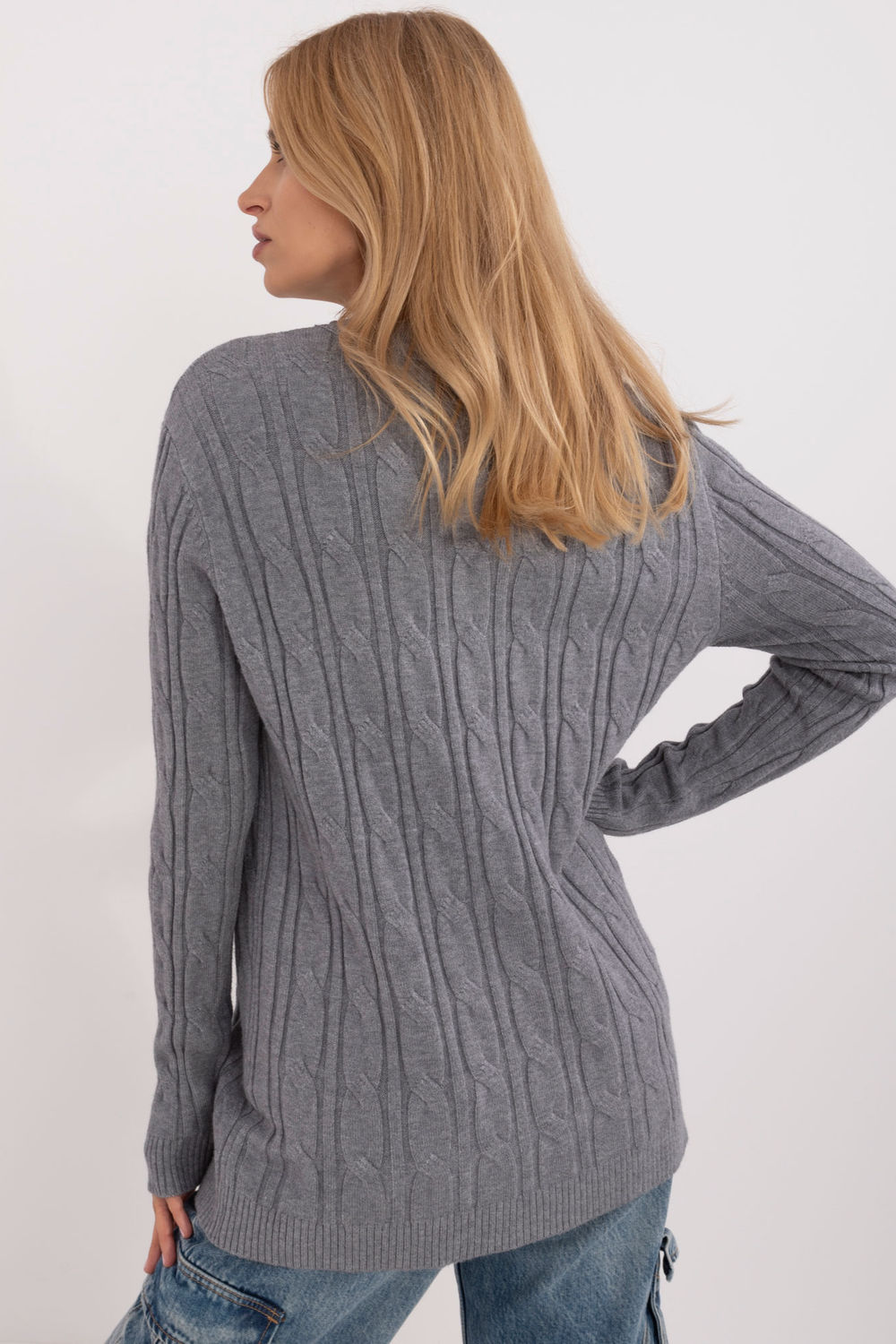 Sweter Damski Model AT-SW-2343.88 Dark Grey - AT - obrazek 3