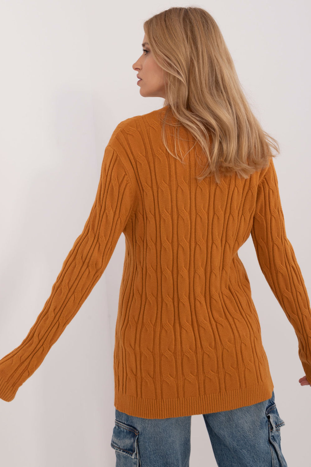 Sweter Damski Model AT-SW-2343.88 Dark Yellow - AT - obrazek 3