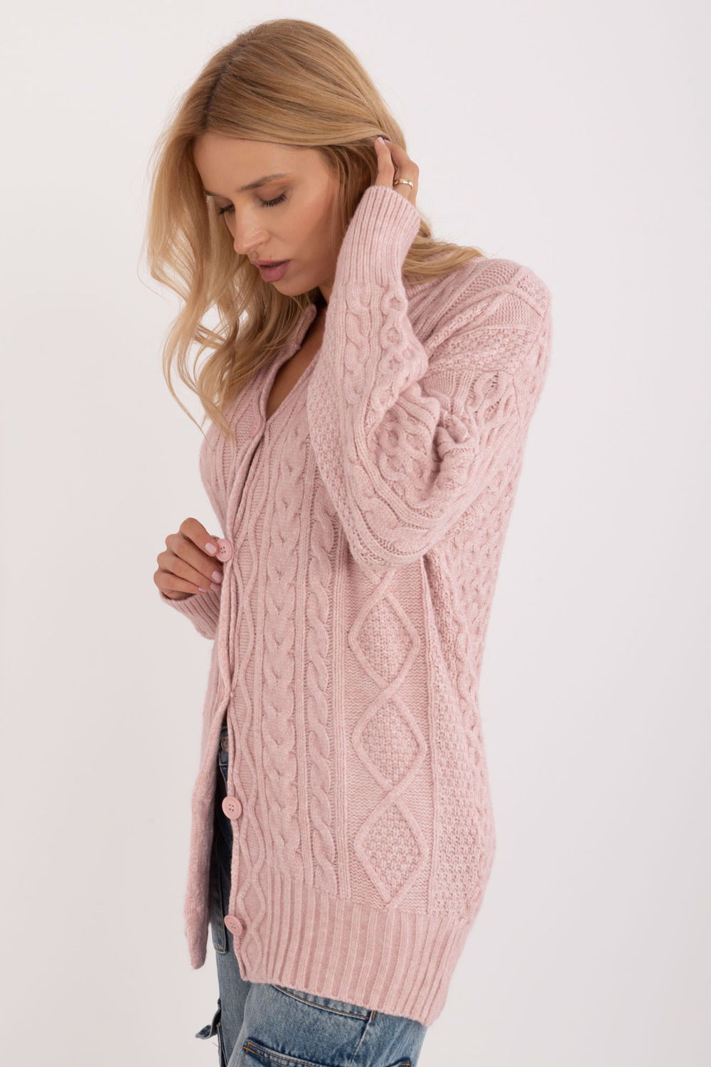 Sweter Damski Model AT-SW-23525.21 Light Pink - AT - obrazek 2