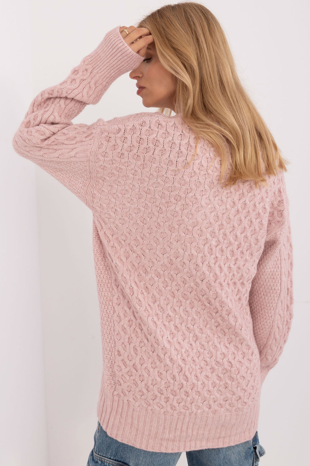 Sweter Damski Model AT-SW-23525.21 Light Pink - AT - obrazek 3
