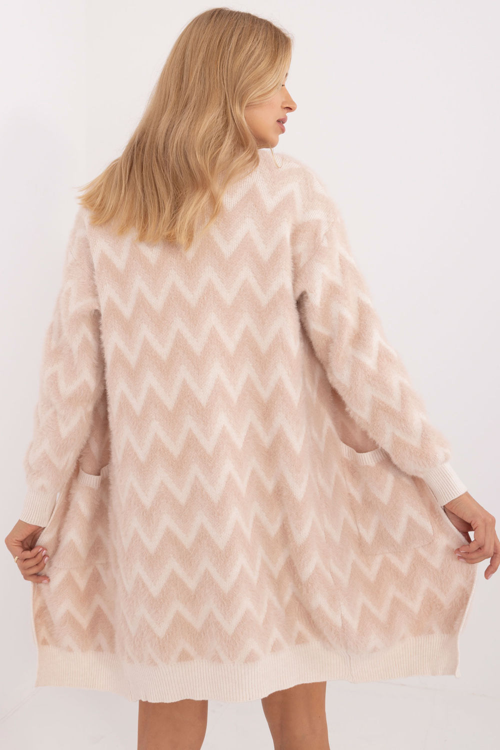 Sweter Kardigan Model AT-SW-2340-A.00 Beige - AT - obrazek 3