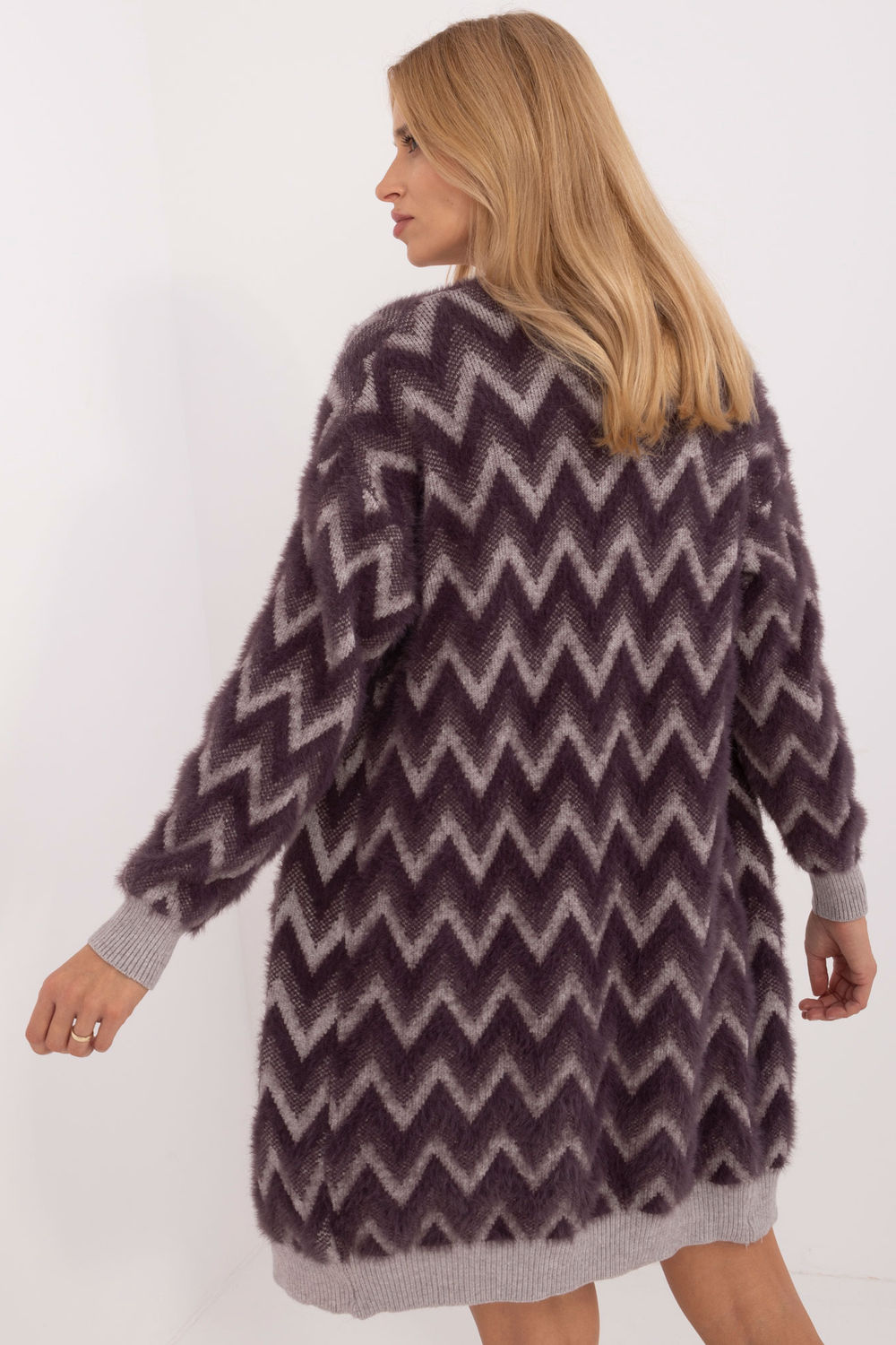 Sweter Kardigan Model AT-SW-2340-A.00 Dark Violet - AT - obrazek 3
