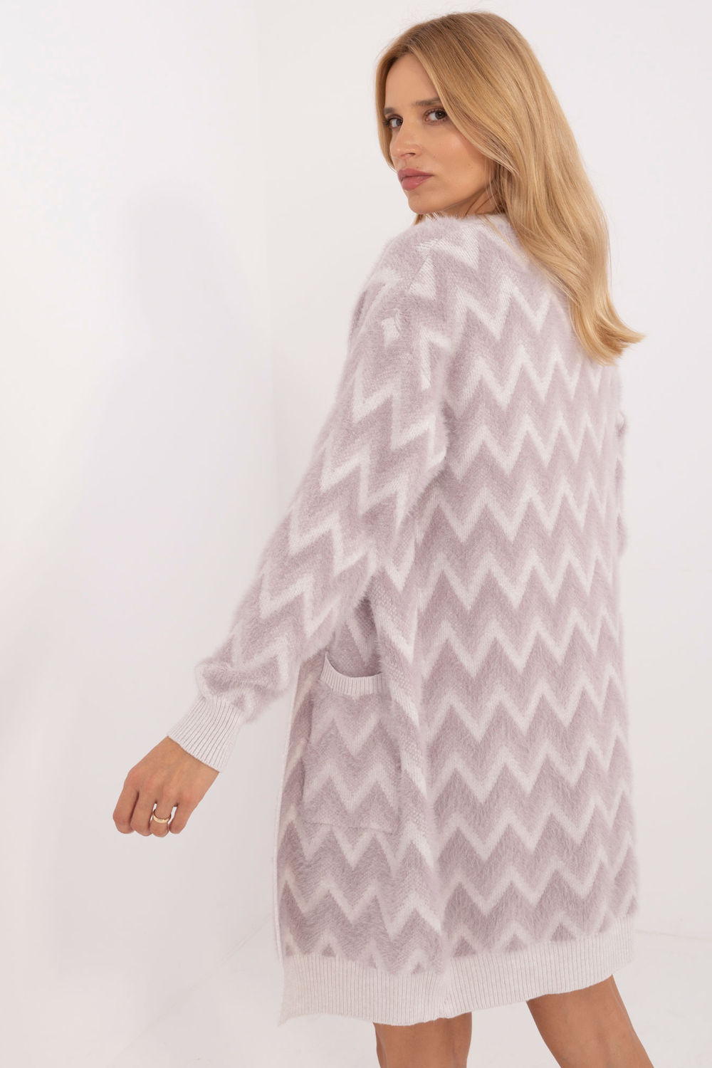 Sweter Kardigan Model AT-SW-2340-A.00 Light Violet - AT - obrazek 3