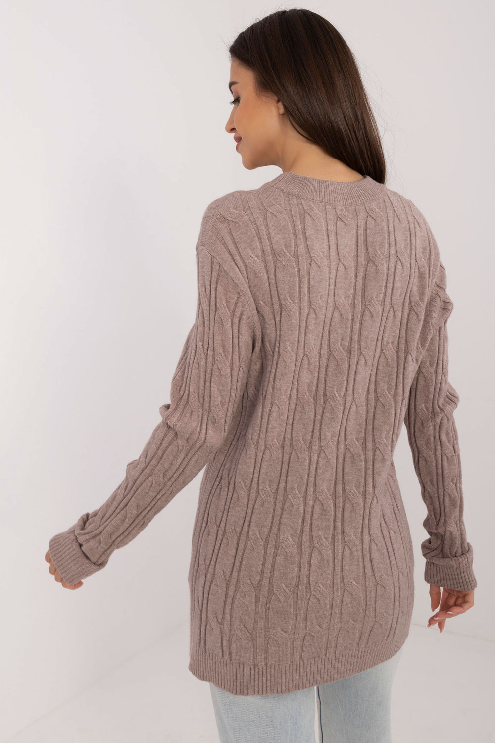 Sweter Damski Model AT-SW-2343.88 Dark Beige - AT - obrazek 3