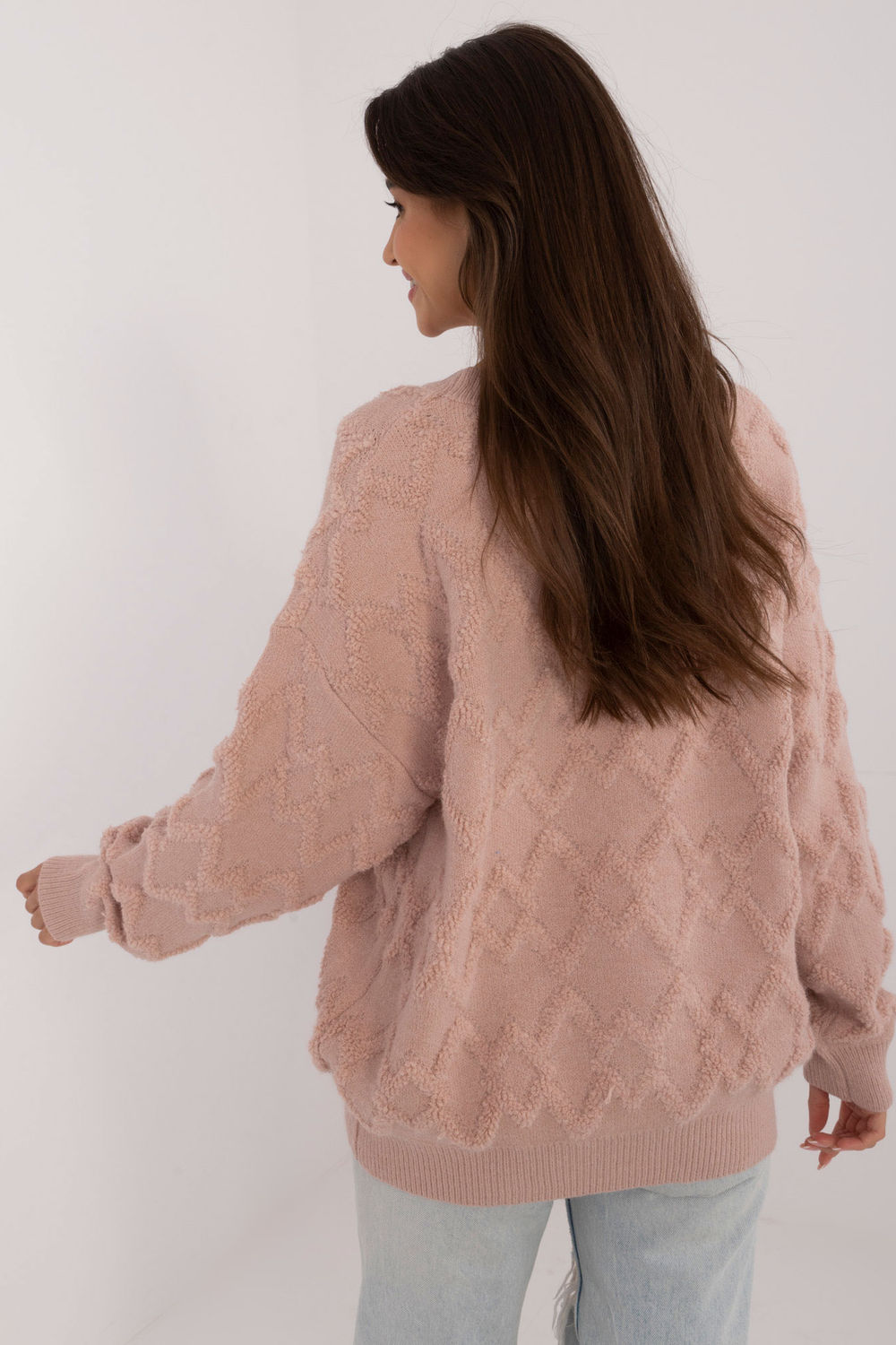 Sweter Damski Model AT-SW-2361.61 Dark Pink - AT - obrazek 2