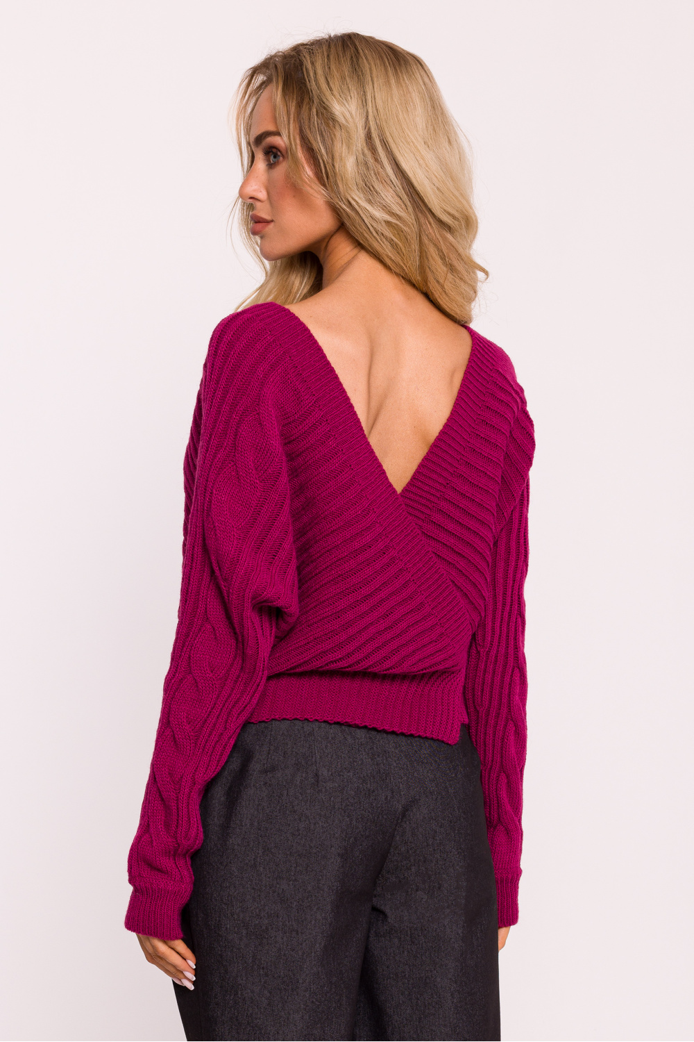 Sweter Damski Model MOE809 Pink - Moe - obrazek 3