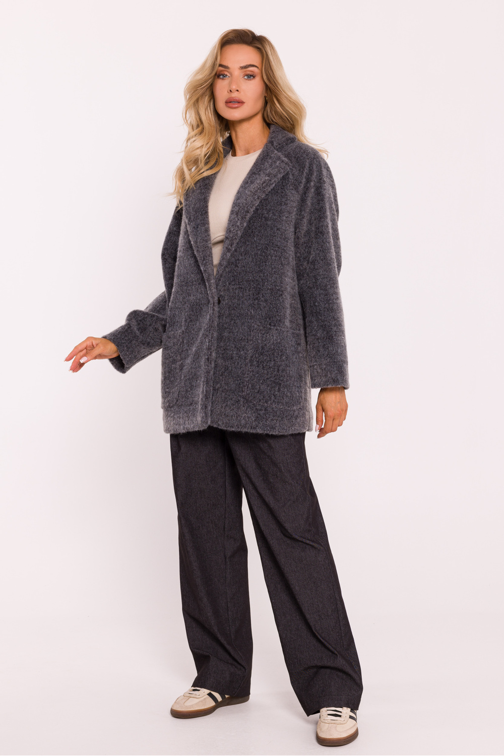 Płaszcz Damski Model MOE808 Grey - Moe - obrazek 2