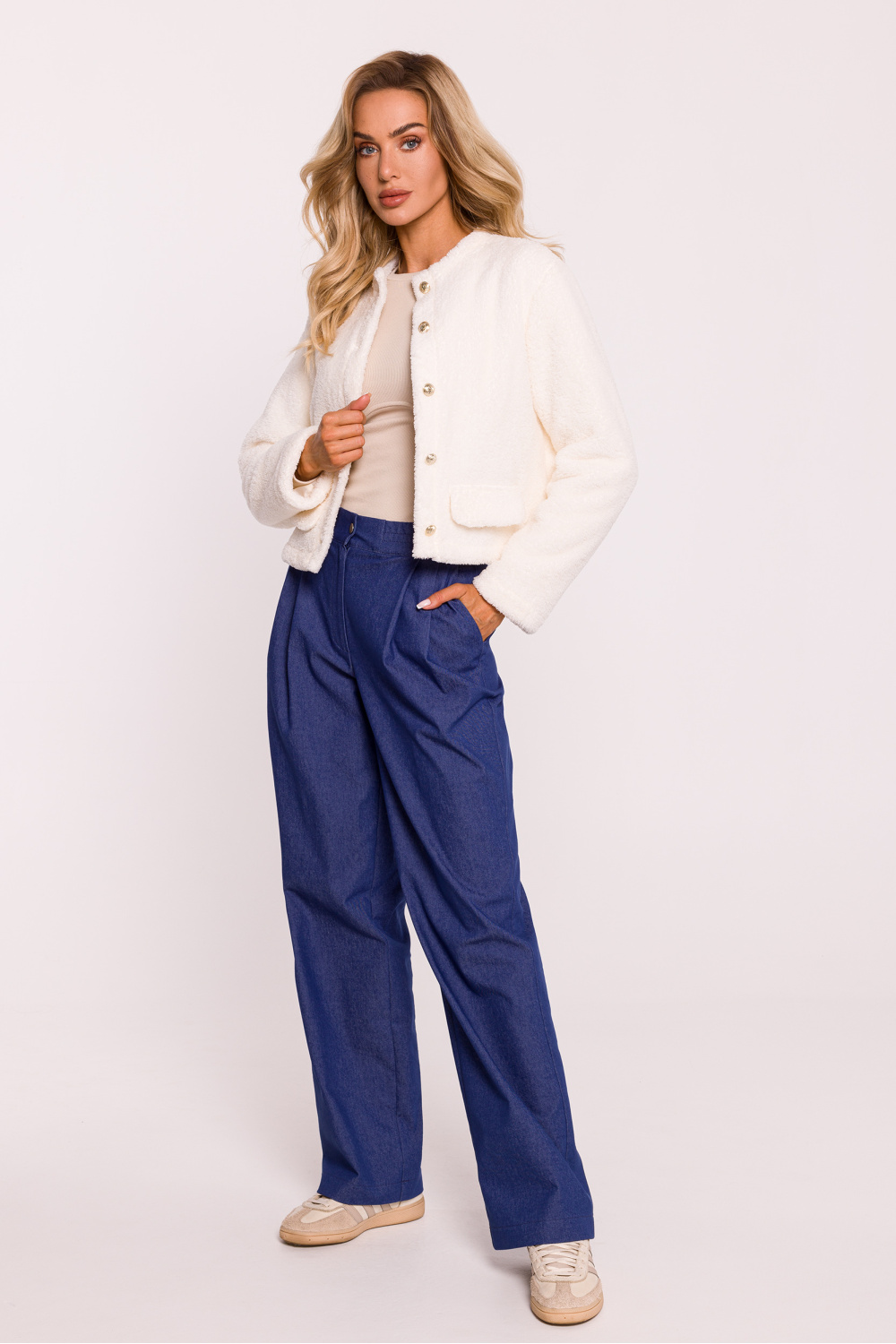 Bluza Damska Model MOE807 Ecru - Moe - obrazek 2