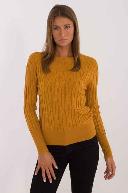 Sweter Damski Model AT-SW-2338-2.00 Dark Yellow - AT