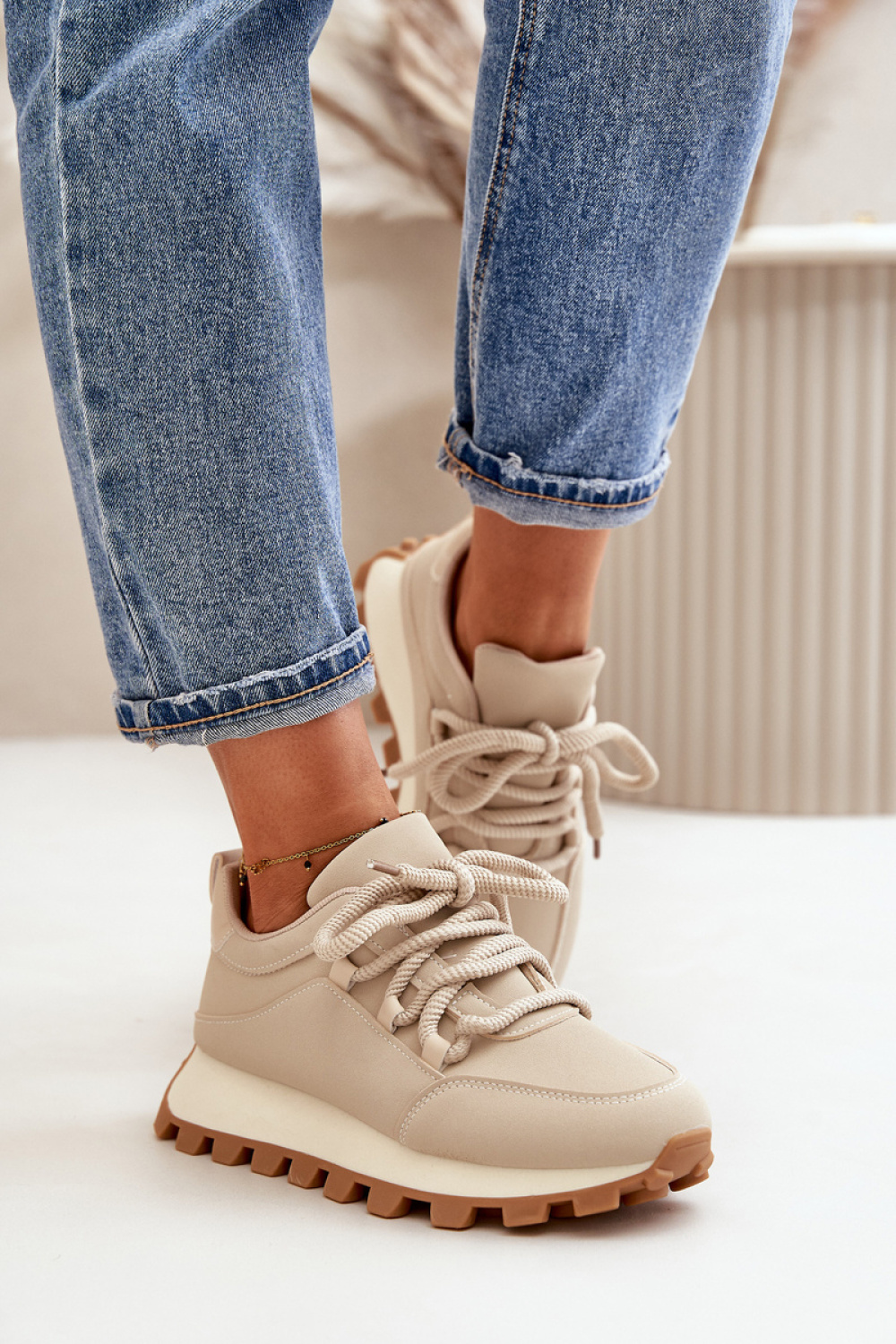 Buty Sportowe Model Riadella 24898 Beige - Step in style - obrazek 3