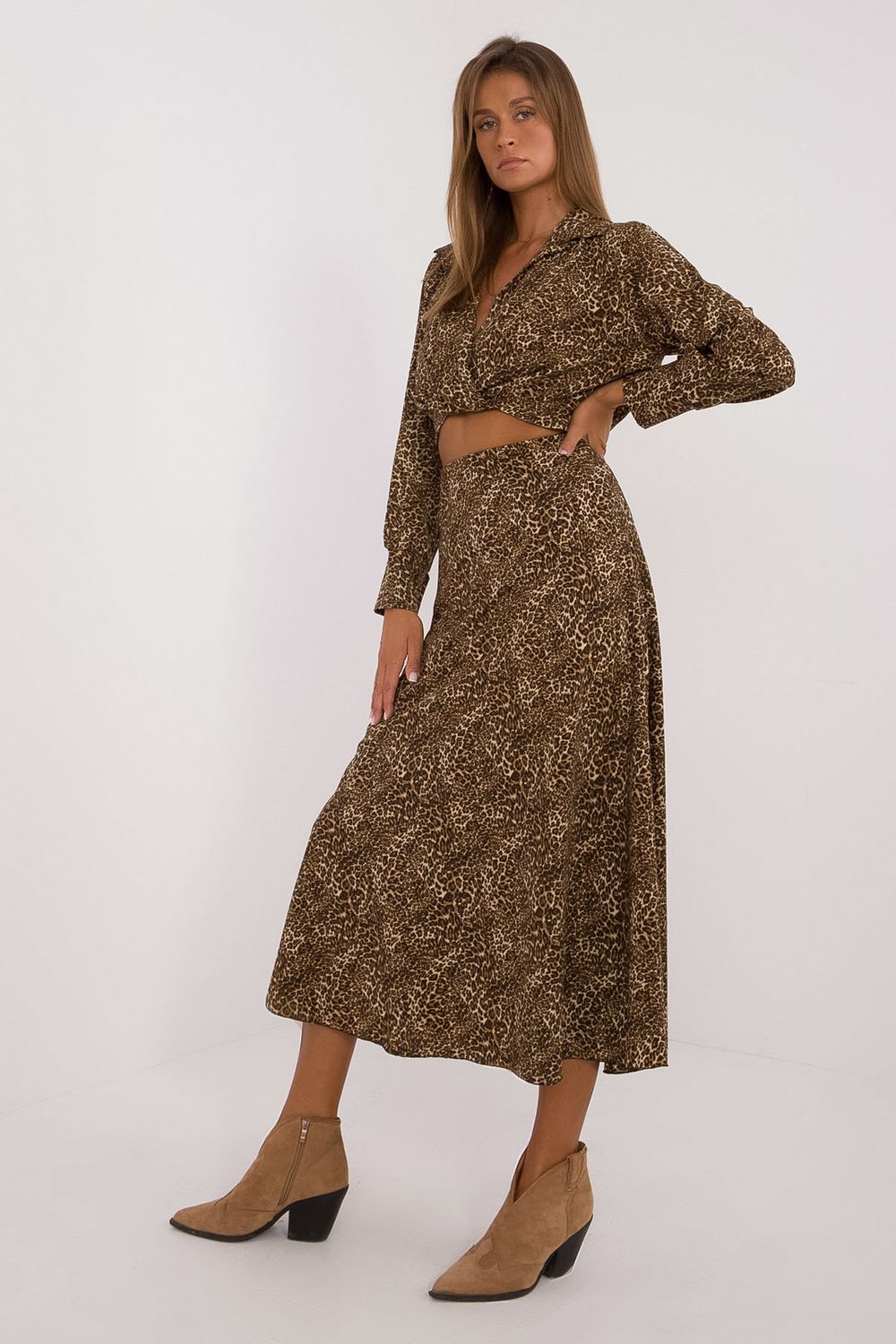 Spódnica Komplet Model DHJ-KMPL-19586-1.53 Dark Beige - Italy Moda - obrazek 2