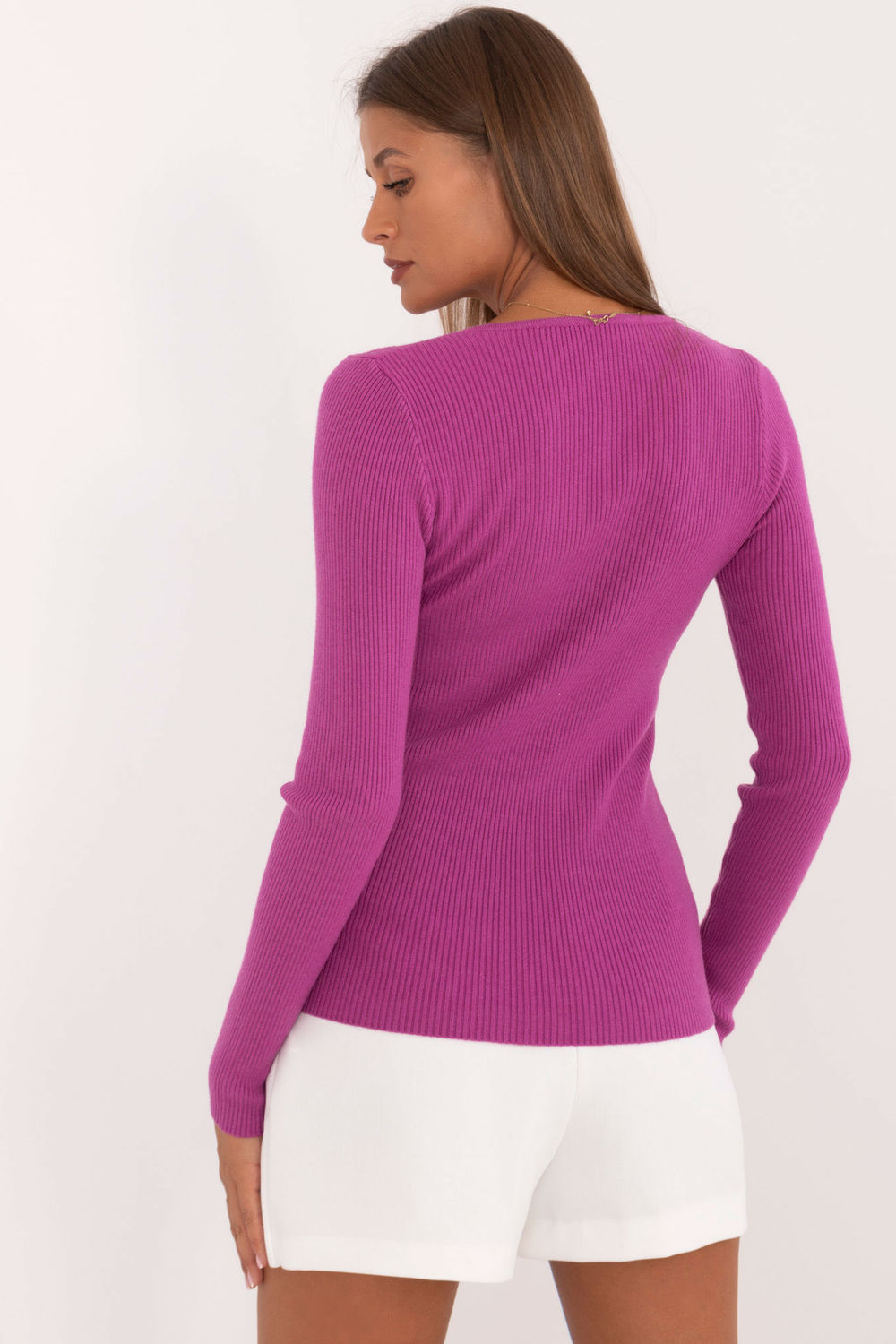 Sweter Damski Model AT-SW-2332-2.65 Dark Violet - AT - obrazek 3