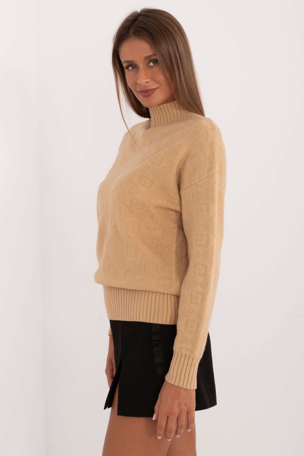 Sweter Damski Model AT-SW-2339.54 Light Camel - AT - obrazek 2