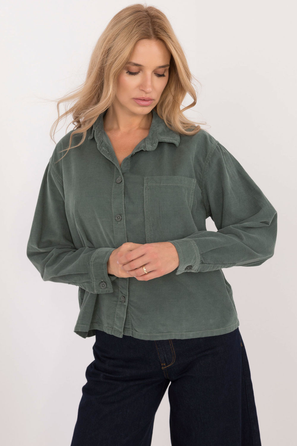 Koszula Damska Model D70046M11184A1 Dark Green - Sublevel - obrazek 4