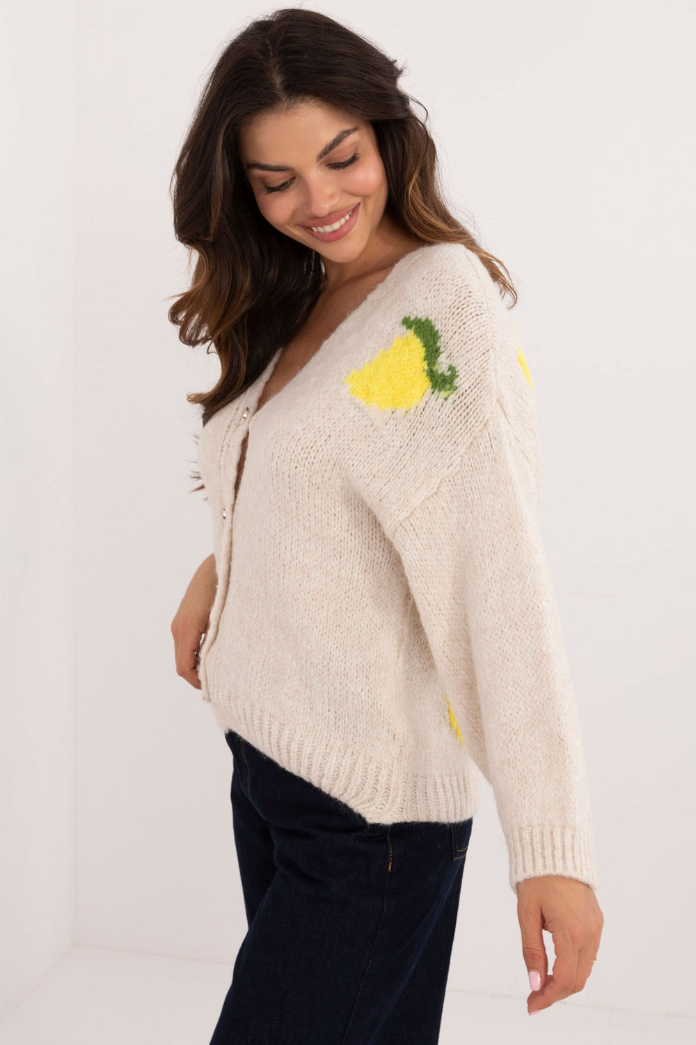 Sweter Damski Model MI-SW-2108.92 Light Beige - Italy Moda - obrazek 2