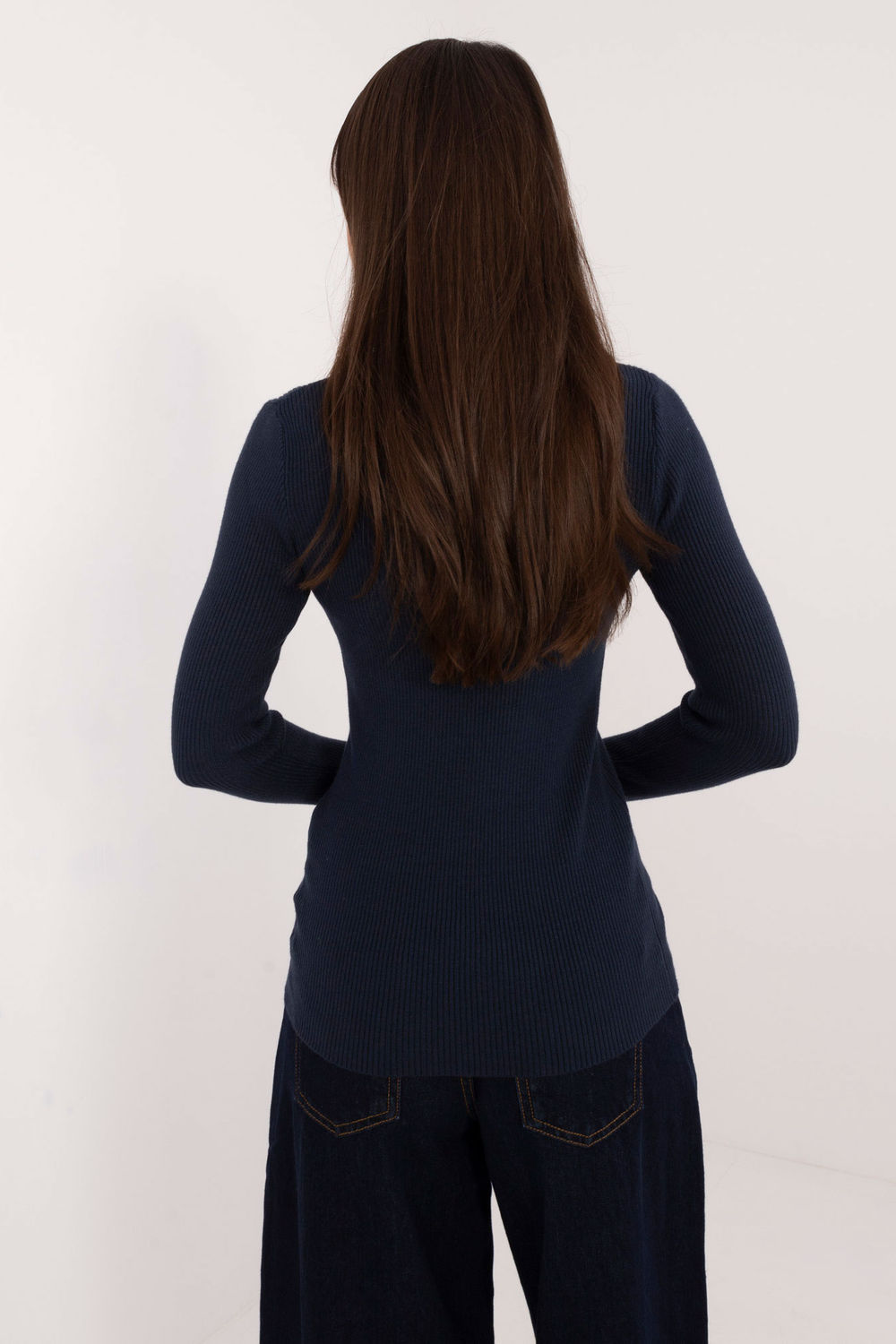 Sweter Damski Model AT-SW-2332-2.65 Navy - AT - obrazek 3