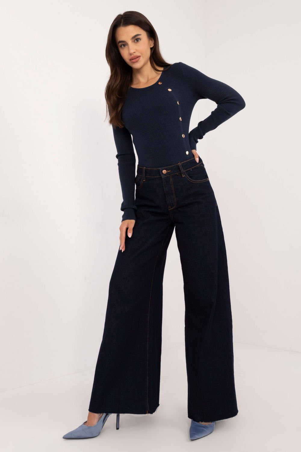 Sweter Damski Model AT-SW-2332-2.65 Navy - AT - obrazek 4