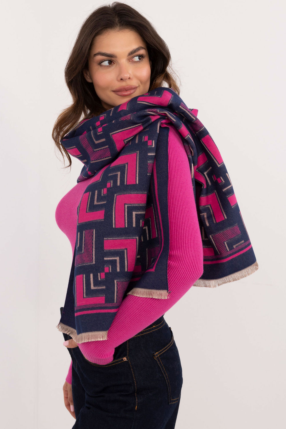 Szalik Model AT-SZ-23158.32 Navy - AT - obrazek 2