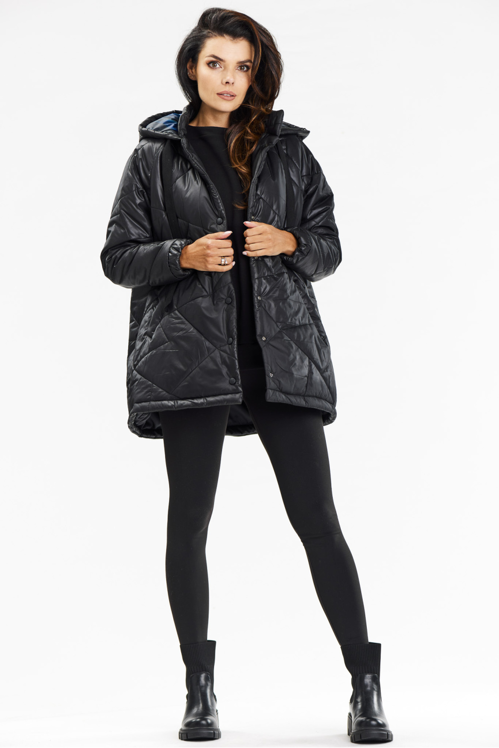 Kurtka Damska Model A687 Black - awama - obrazek 2