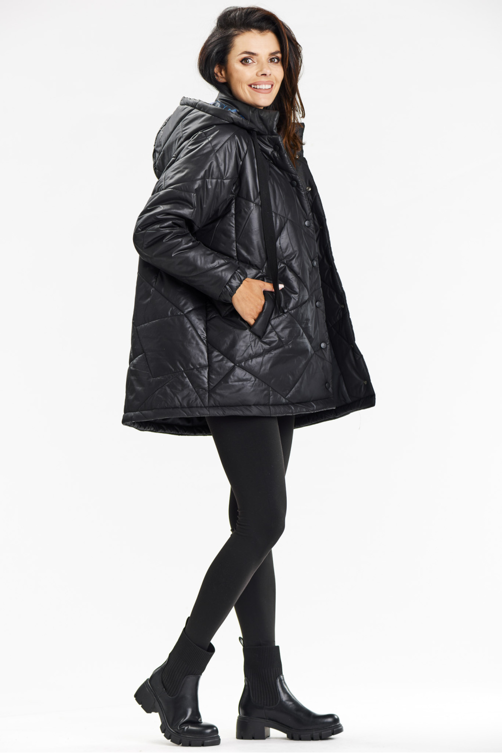 Kurtka Damska Model A687 Black - awama - obrazek 3