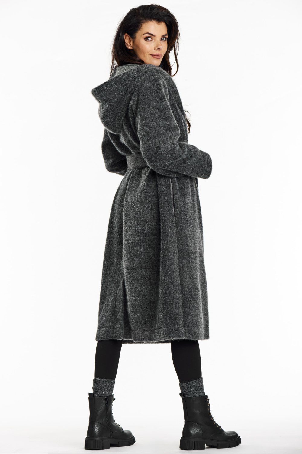 Płaszcz Damski Model A682 Grey - awama - obrazek 3
