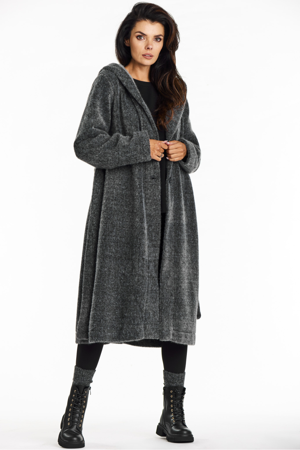 Płaszcz Damski Model A682 Grey - awama - obrazek 4