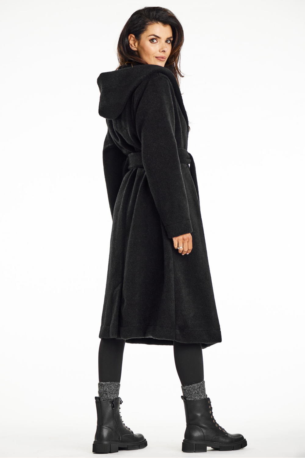 Płaszcz Damski Model A682 Black - awama - obrazek 3