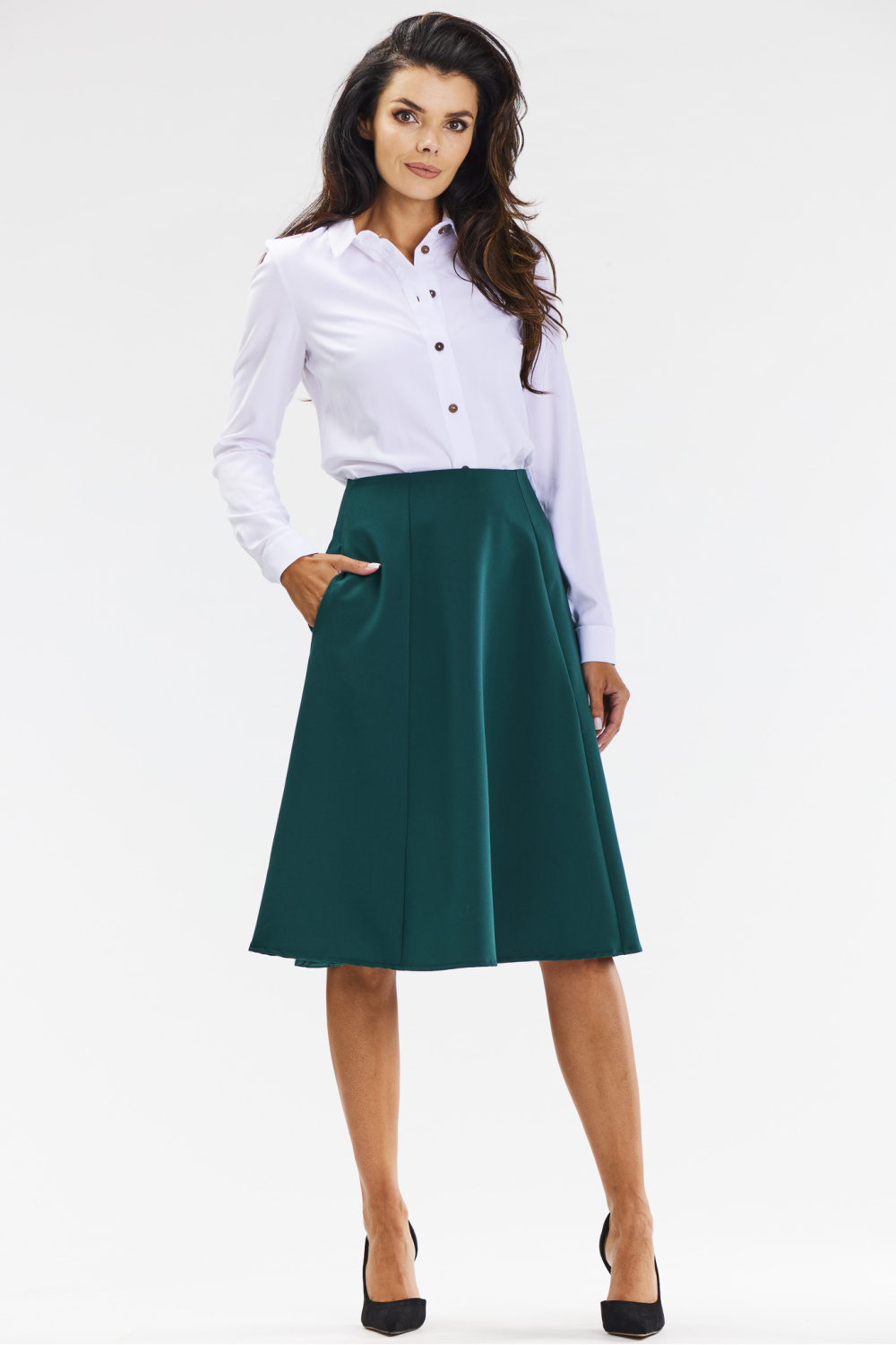 Spódnica Model A673 Bottle Green - awama - obrazek 2