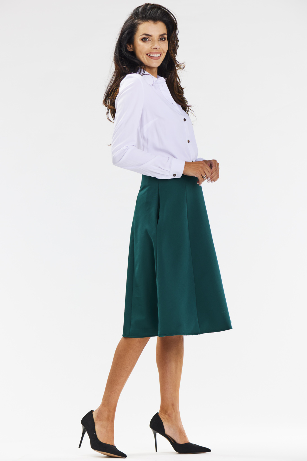 Spódnica Model A673 Bottle Green - awama - obrazek 4