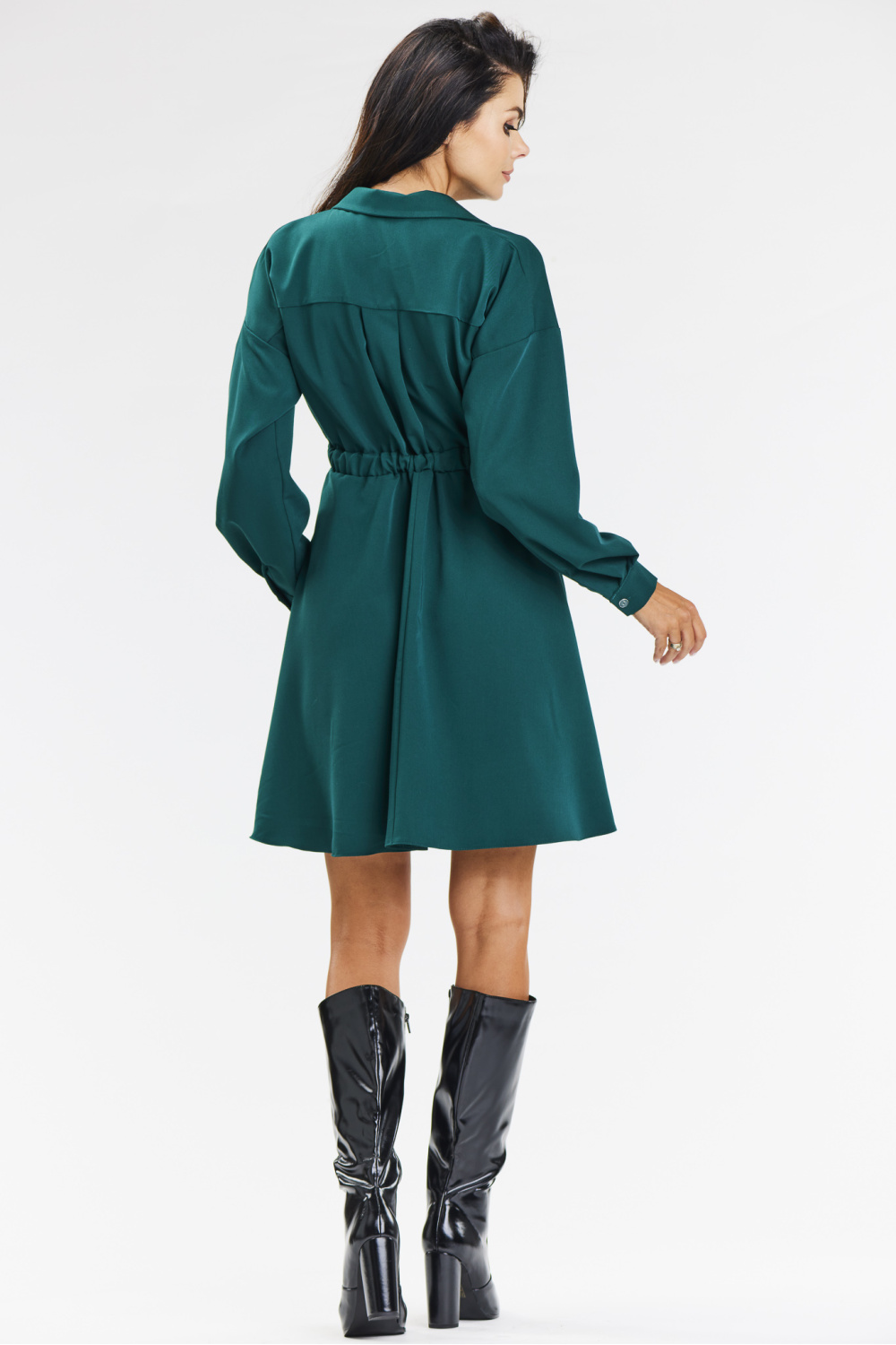 Sukienka Model A668 Bottle Green - awama - obrazek 3