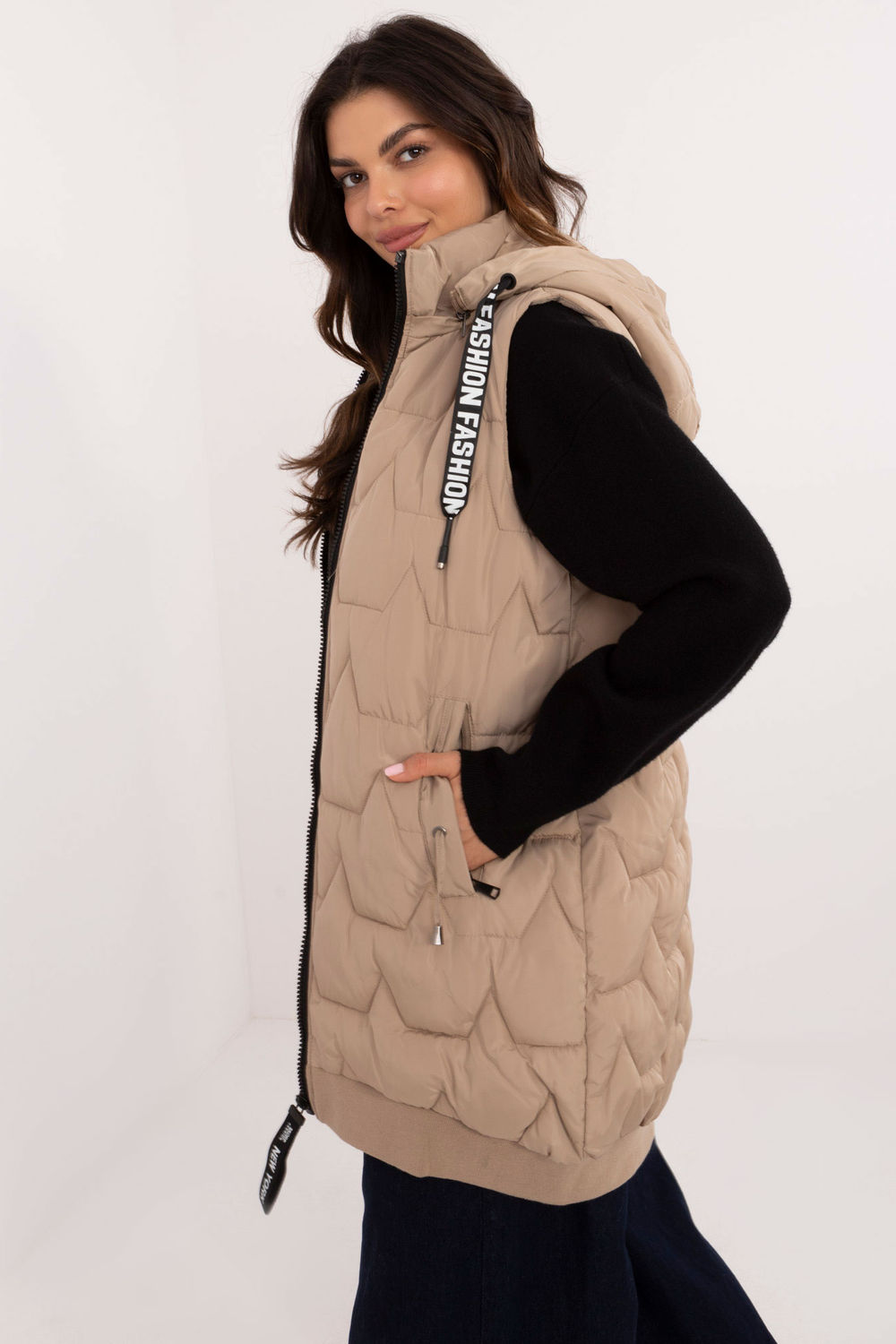 Kamizelka Model SK-KZ-HH-079.09 Beige - Factory Price - obrazek 2