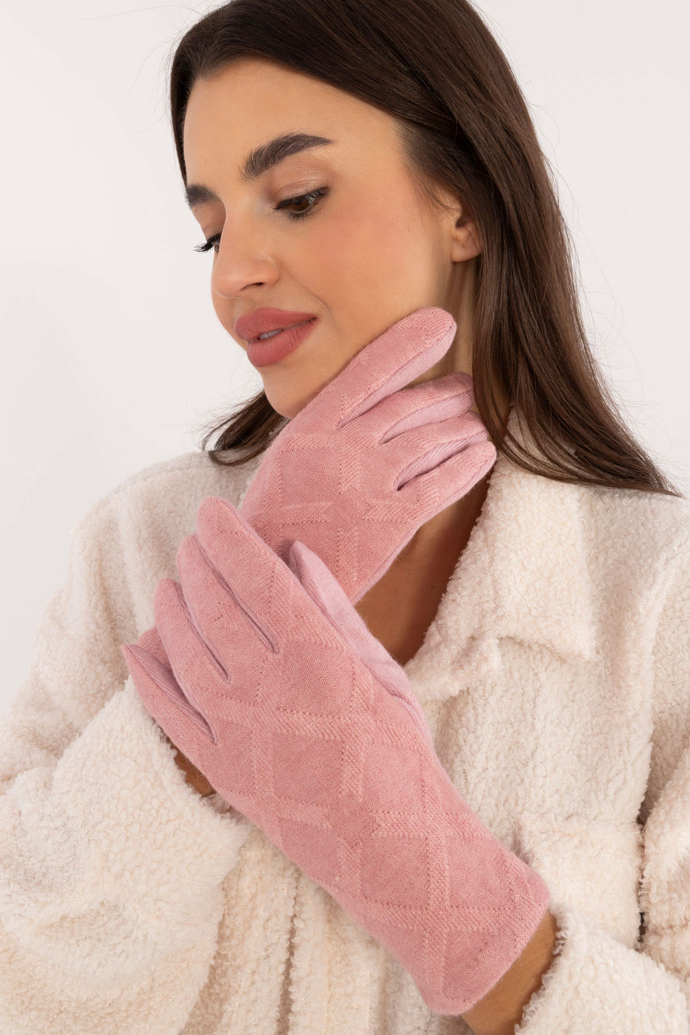 Rękawiczki Model AT-RK-23901.22 Light Pink - AT - obrazek 3