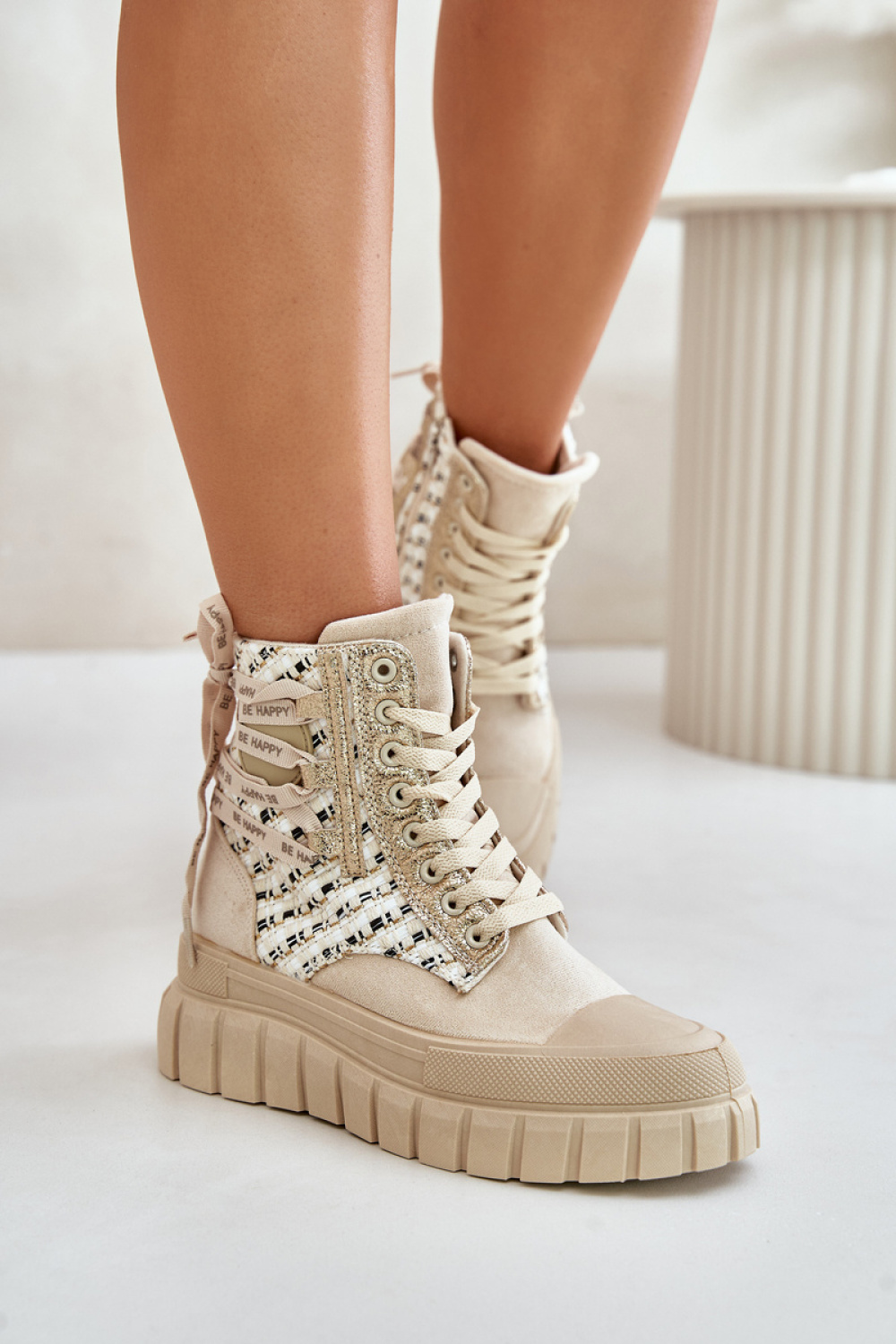 Trampki Model Kernia EV-335 Light Beige - Step in style - obrazek 3