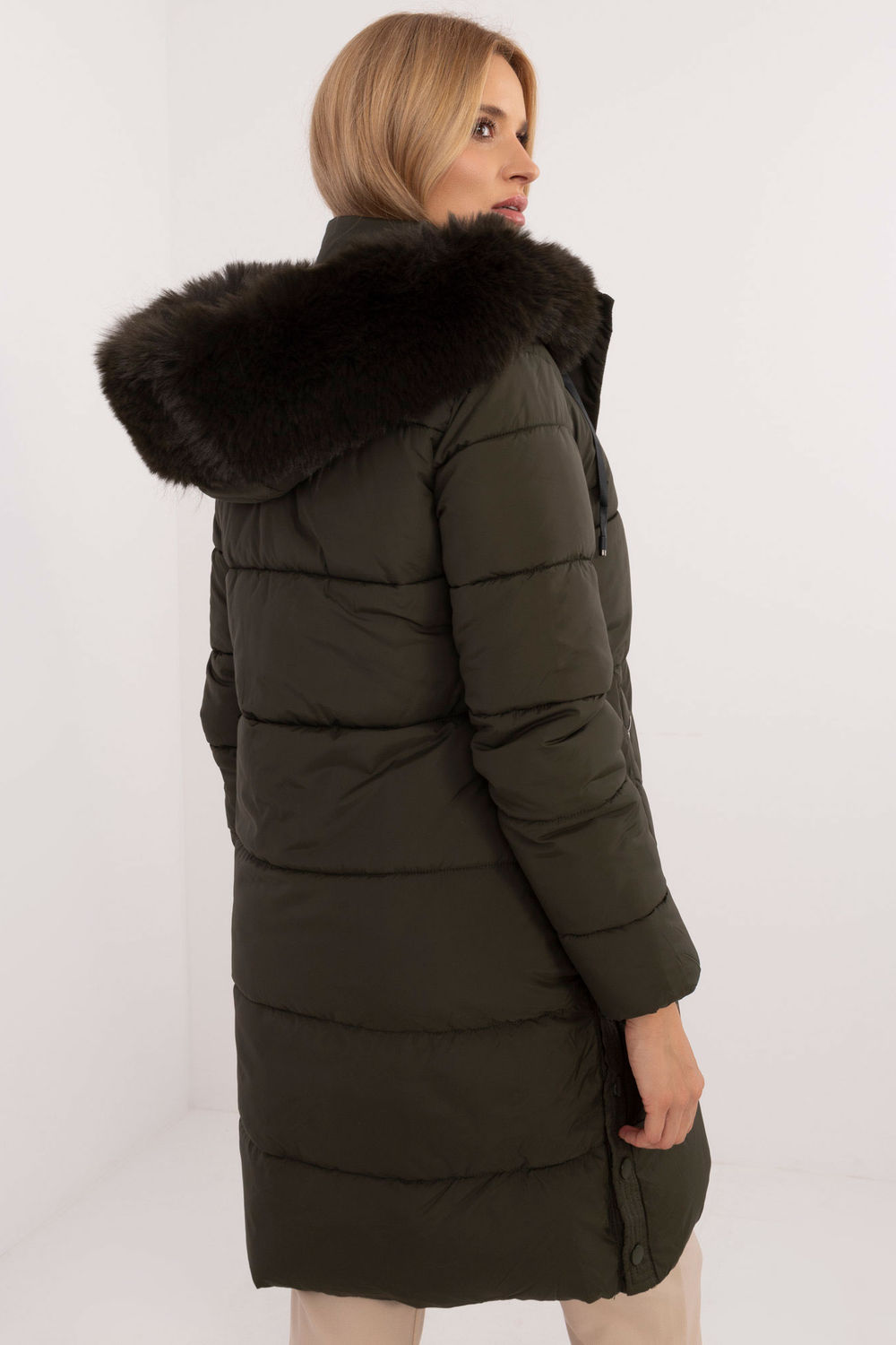 Kurtka Damska Model SK-KR-HH-2406.32P Khaki - Factory Price - obrazek 2
