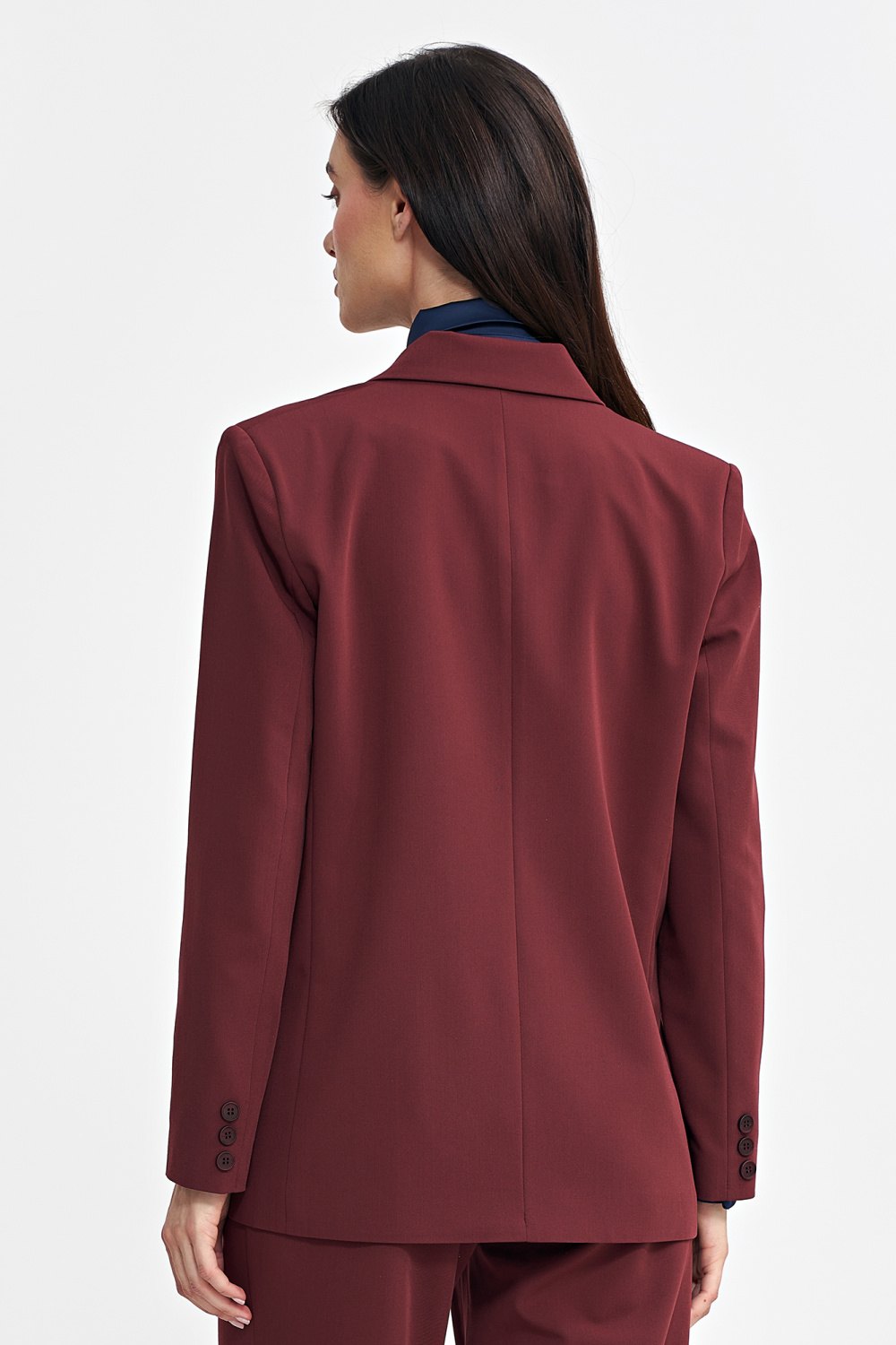 Marynarka oversize, dwurzędowa Z69 Bordo - Nife - obrazek 3