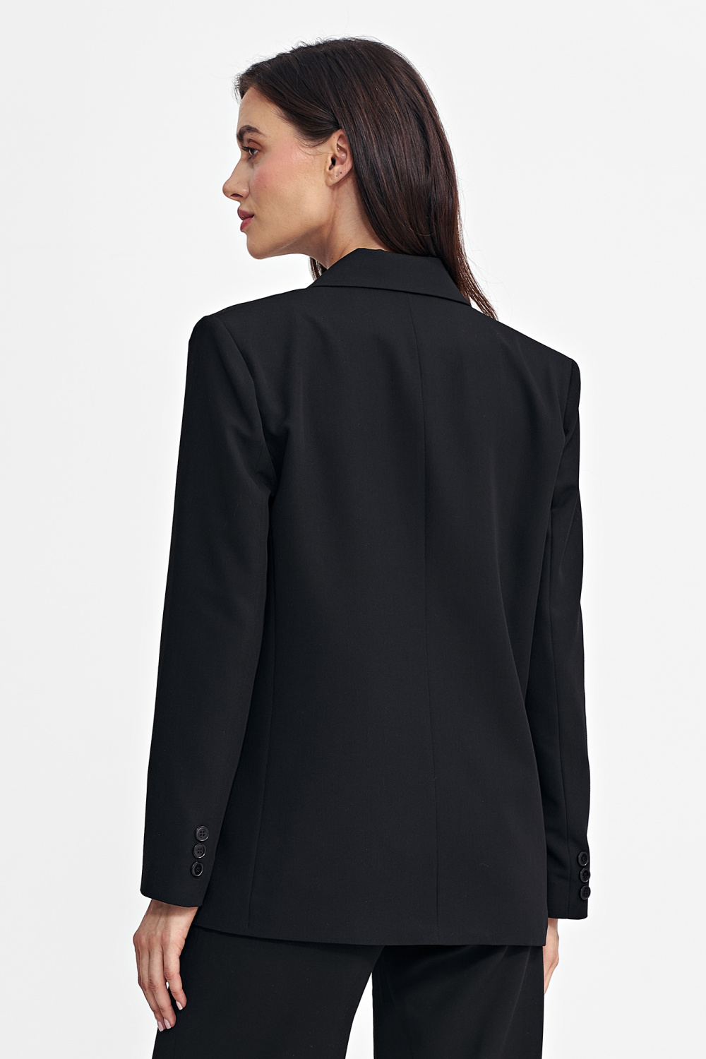 Marynarka oversize dwurzędowa Z69 Black - Nife - obrazek 3