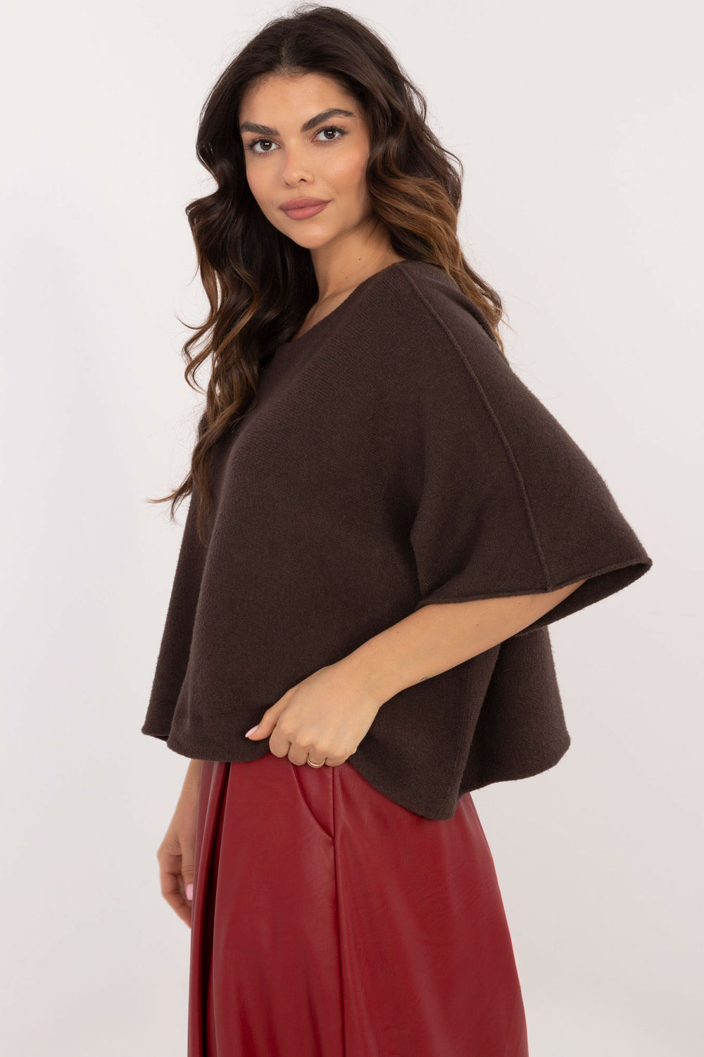 Sweter Damski Model IT-SW-0811.82P Dark Brown - Italy Moda - obrazek 2