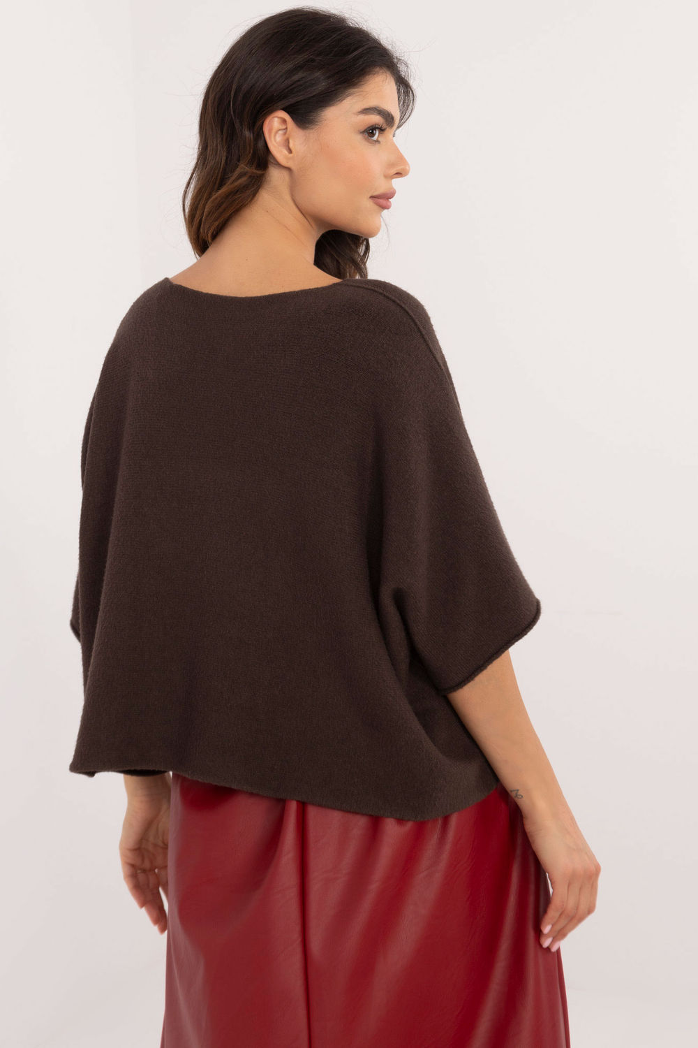 Sweter Damski Model IT-SW-0811.82P Dark Brown - Italy Moda - obrazek 3