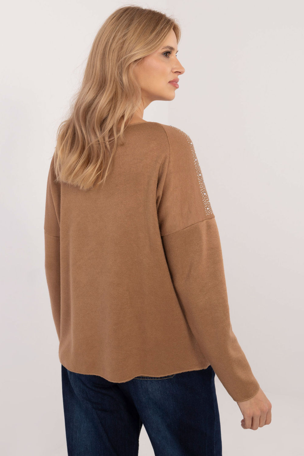 Sweter Damski Model DHJ-SW-17690.21 Camel - Italy Moda - obrazek 3