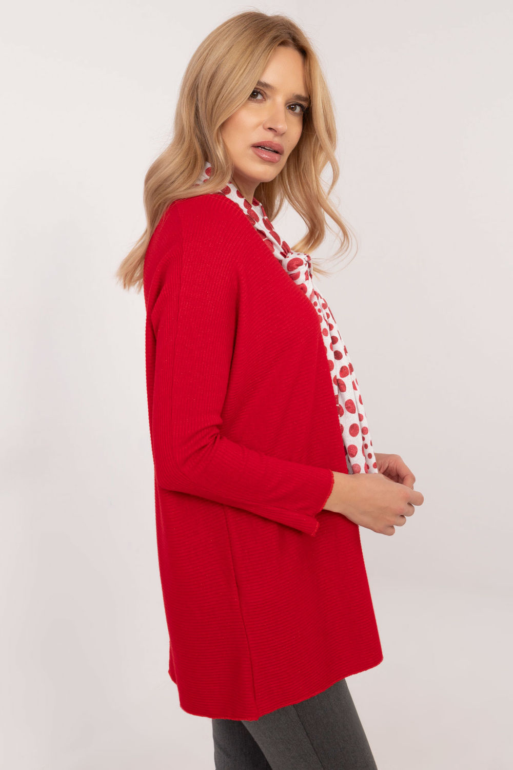 Sweter Damski Model DHJ-BZ-19226.91Red - Italy Moda - obrazek 2