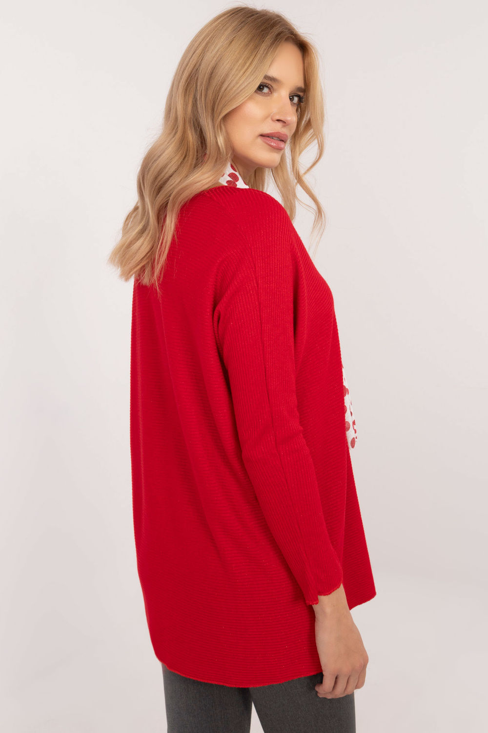 Sweter Damski Model DHJ-BZ-19226.91Red - Italy Moda - obrazek 3