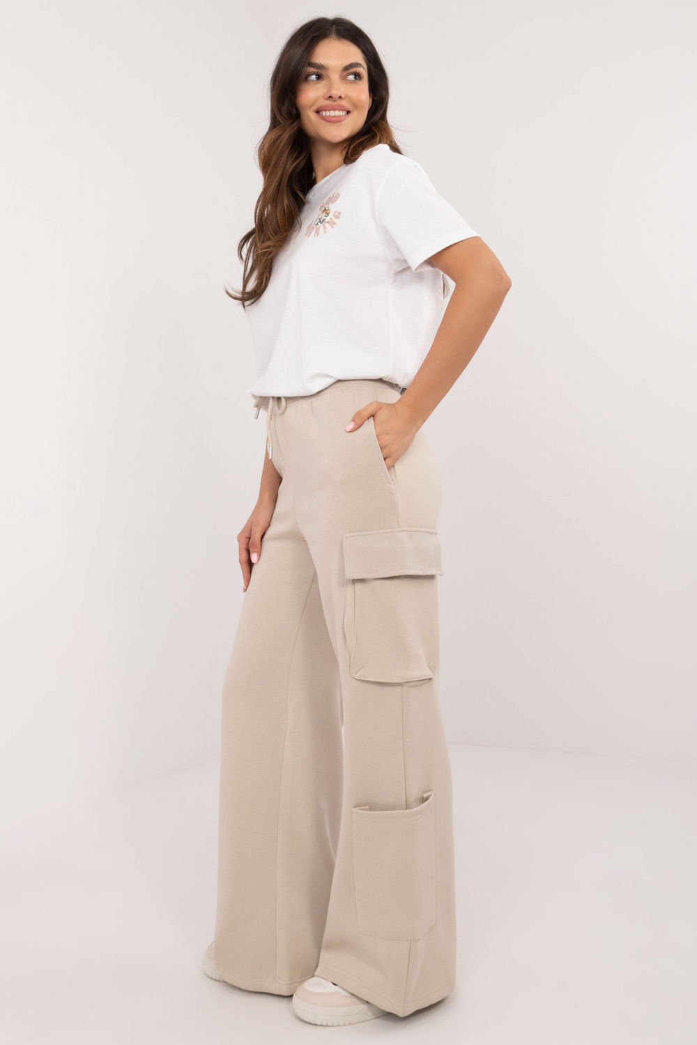 Spodnie Damskie Model D10608BC62434A1 Beige - Sublevel - obrazek 2