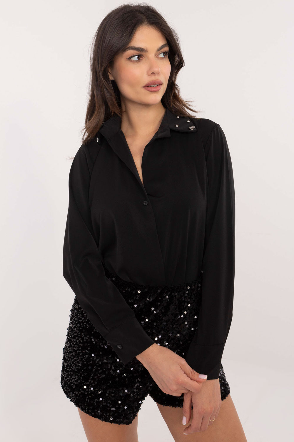 Koszula Damska Model DHJ-KS-15260.96 Black - Italy Moda - obrazek 2