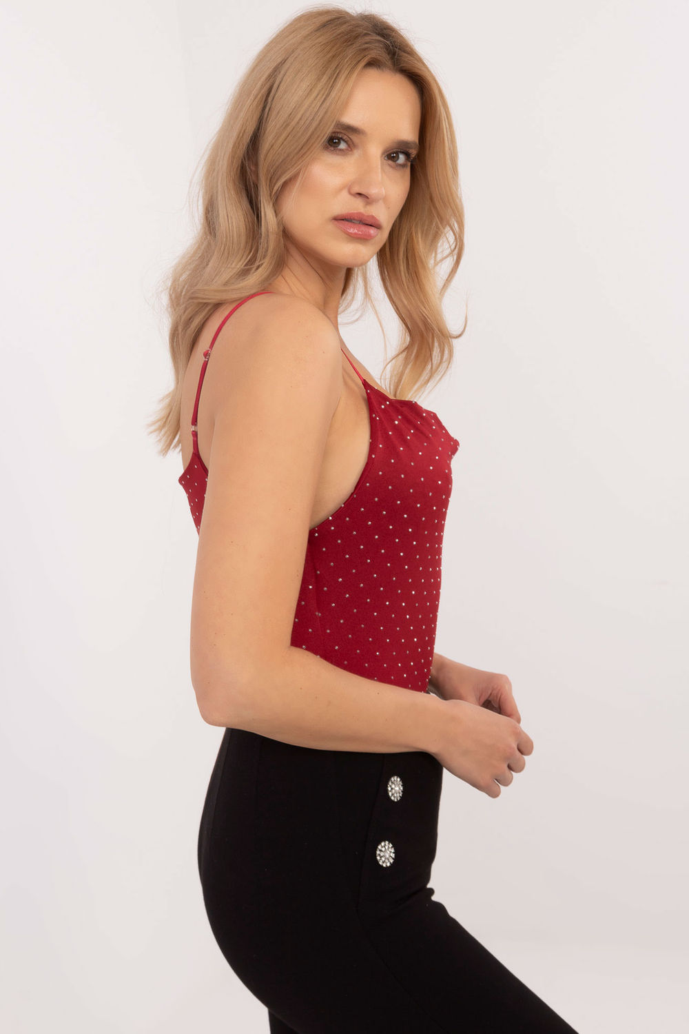 Koszulka Top Model DHJ-TP-20051.78 Bordo - Italy Moda - obrazek 2