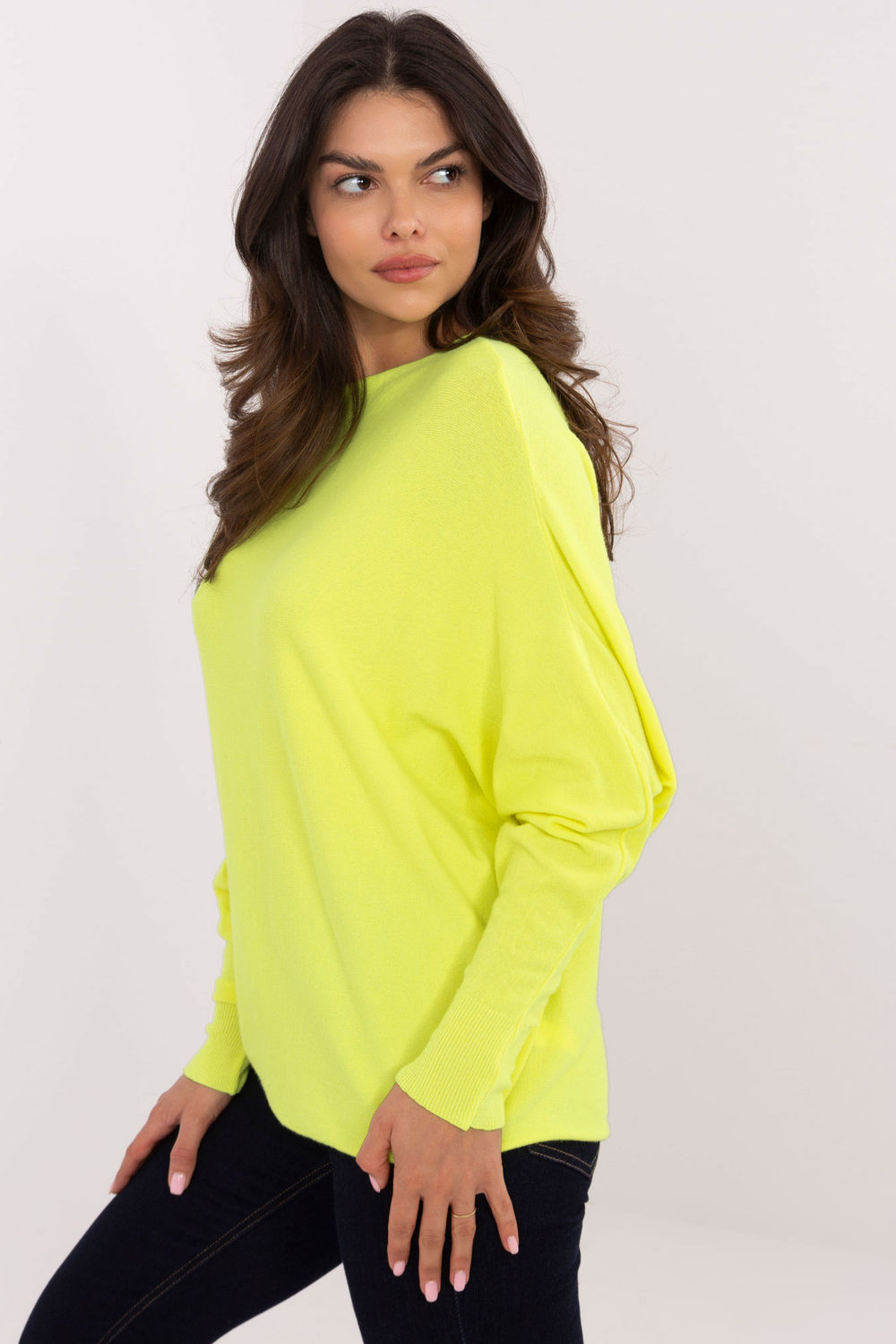 Sweter Damski Model DHJ-SW-8862.91 Fluo Yellow - Italy Moda - obrazek 2