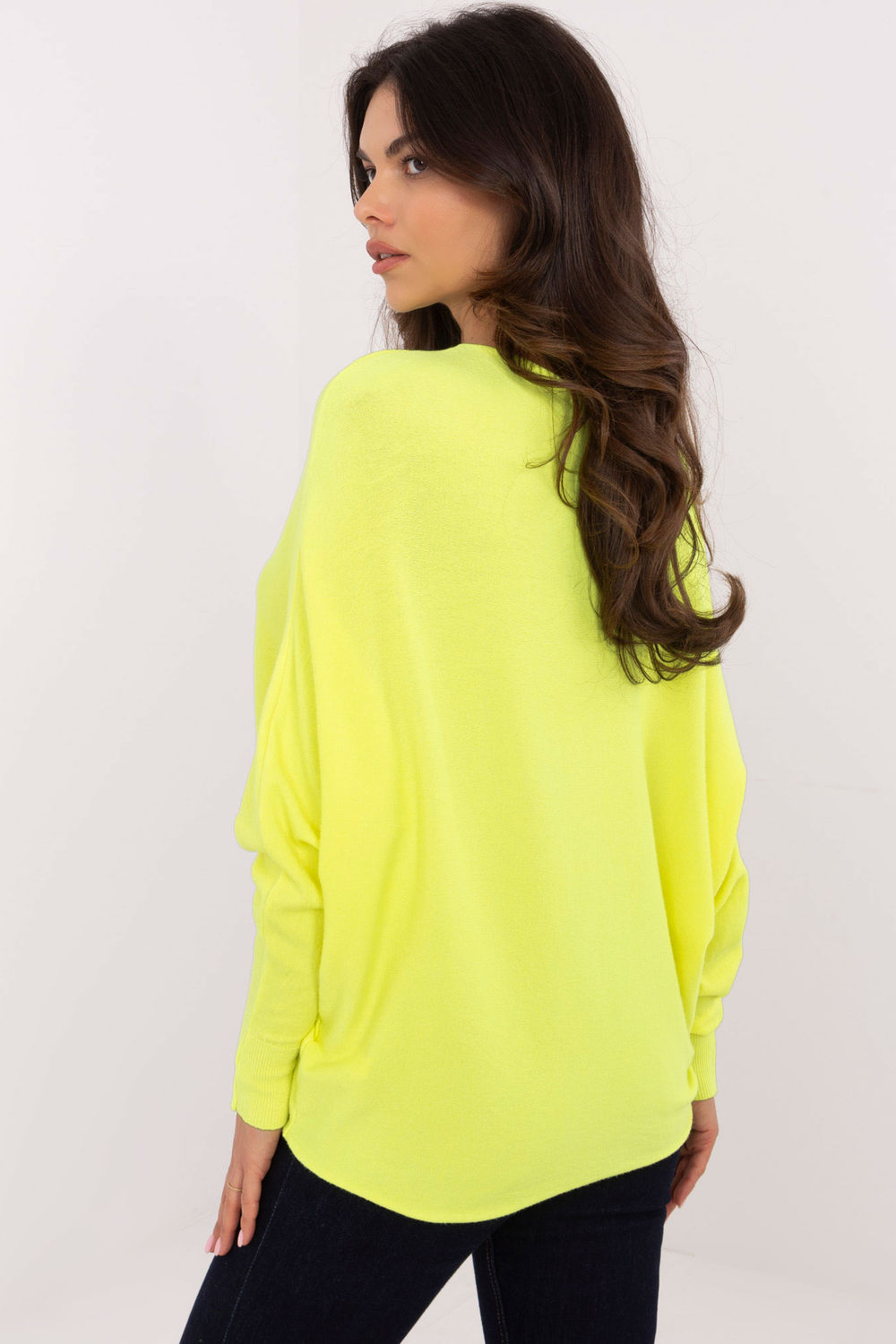 Sweter Damski Model DHJ-SW-8862.91 Fluo Yellow - Italy Moda - obrazek 3