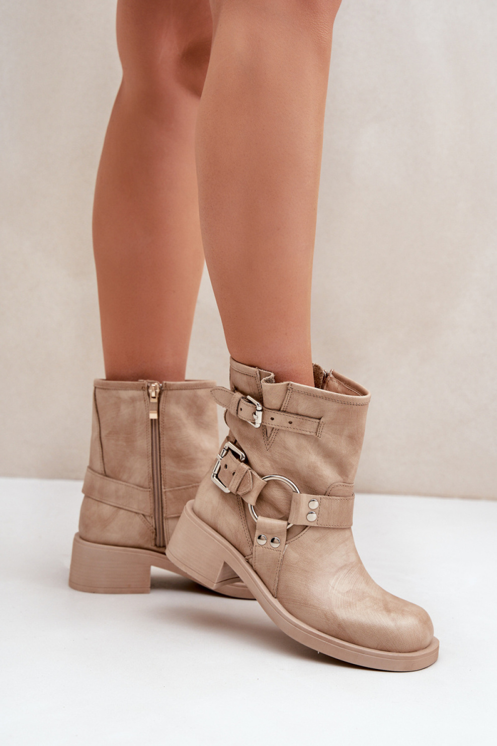 Botki Model Zazoo 3644 Beige - Step in style - obrazek 3